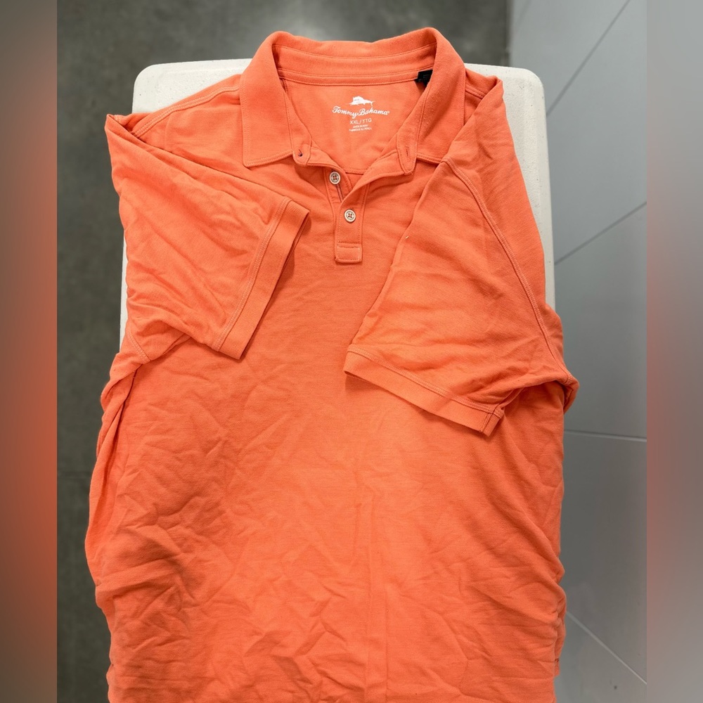 TOMMY BAHAMA POLO PEACH/SALMON XXL LIKE NEW